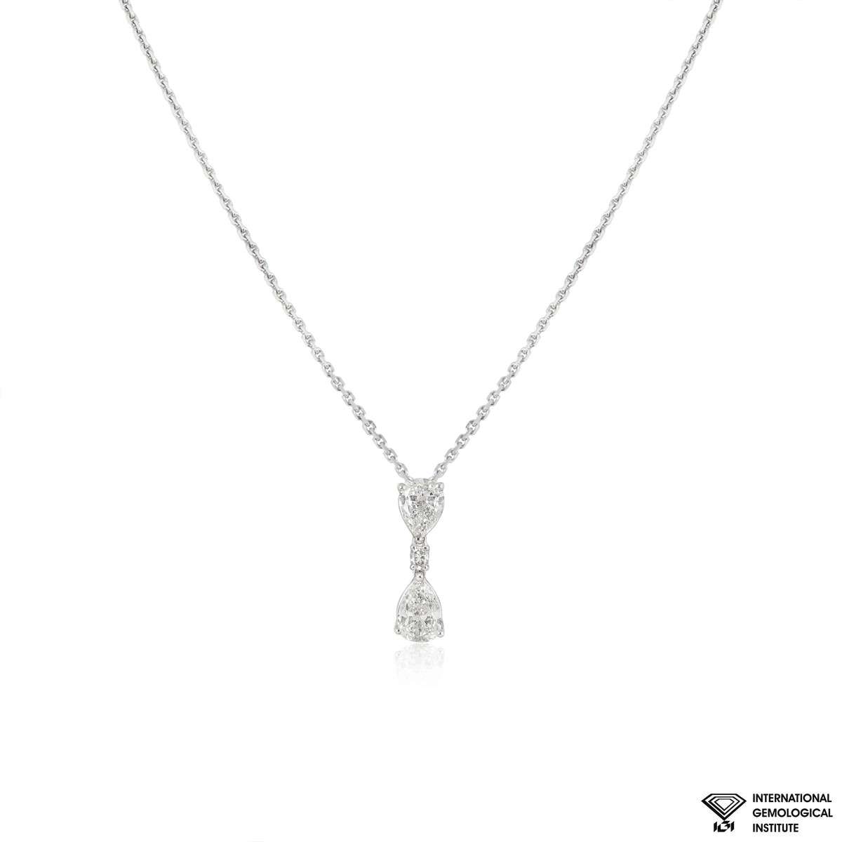 18K White Gold Diamond Pendant